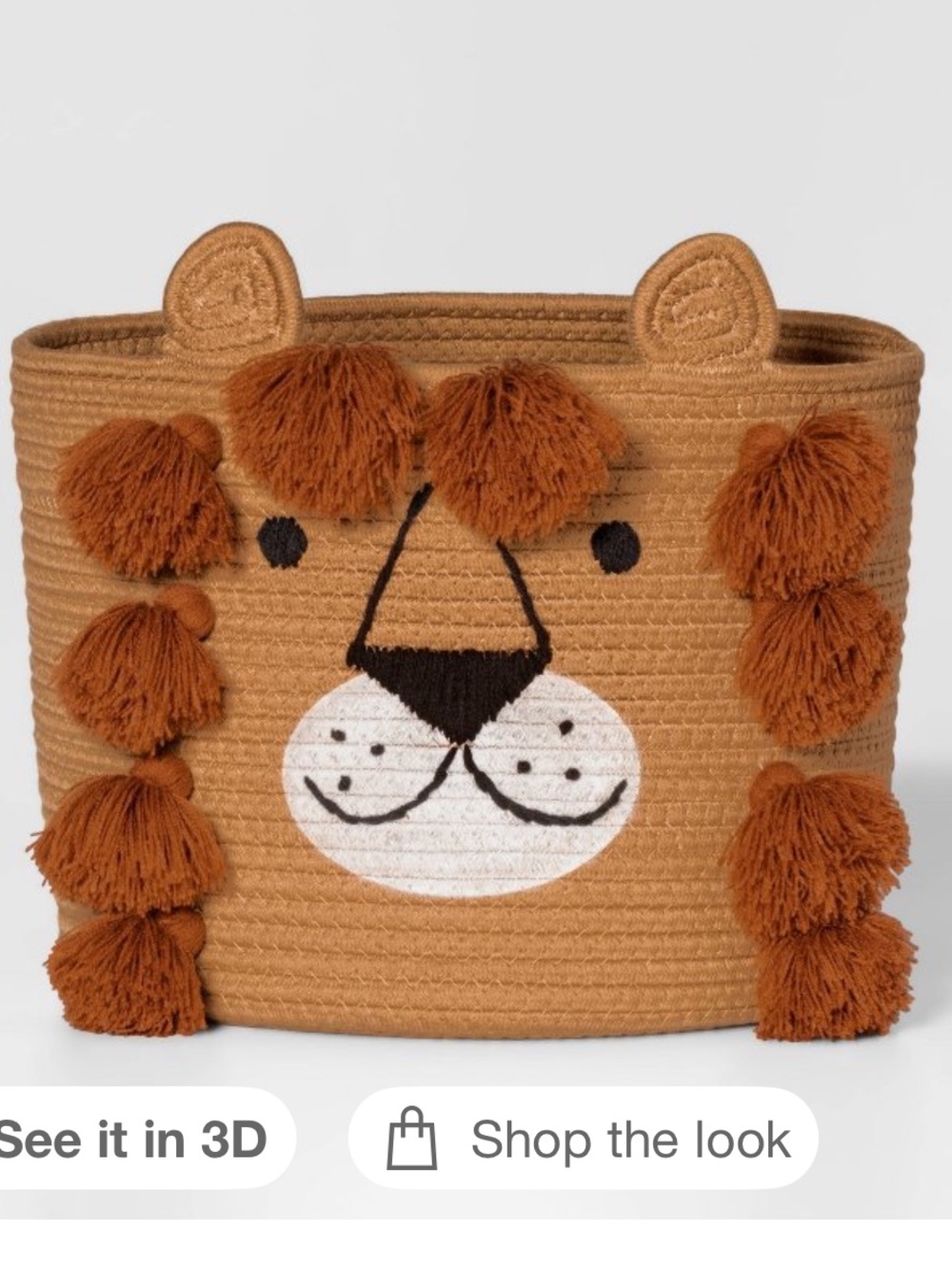 Pillowfort Kids Lion Storage Basket